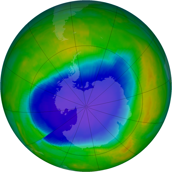 Antarctic ozone map for 04 November 1998